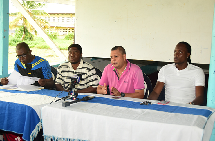 From left, Orin Bailey who is the head coach of the Academy, Winston Semple, Sean Devers and Steven Jacobs.