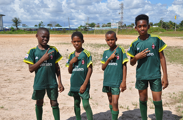 Timehri Panthers Sports Club goal scorers from right: Joshua Clenkian , Keipron Williams, Jadin Ceres and Antoine Dey.