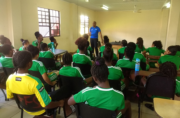 Stanley Lancaster presents ‘The Laws of the Game’ to the National youth teams.