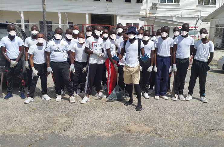 The team of police recruits who were involved in the cleaning