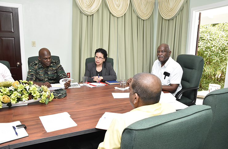 Minister of Citizenship, Winston Felix meeting with committee members