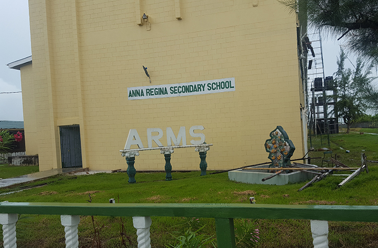 The Anna Regina Multilateral Secondary School being painted