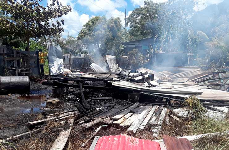The scene of the fire on Tuesday