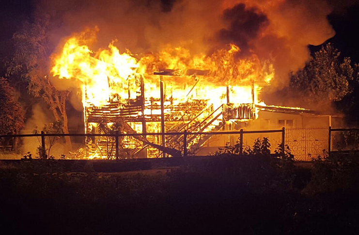 The Lot 184 Brezzie, Enmore, East Coast Demerara house that was destroyed by fire on Wednesday evening