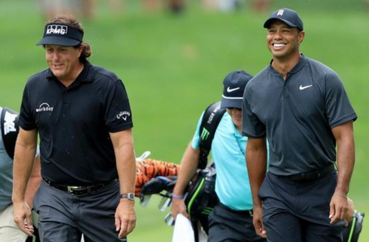 Tiger Woods and Phil Mickelson have 19 major championship titles between them.