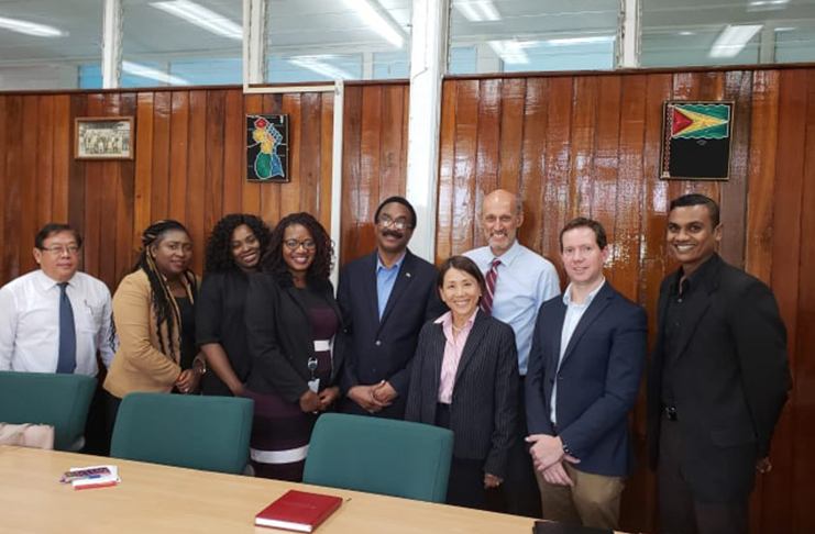 Attorney General, Basil Williams and his team with the officials of the IDB-funded Justice Sector Support for the Criminal Justice System programme