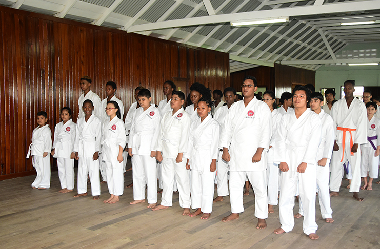 Students of the Guyana Karate College. (Adrian Narine photo)