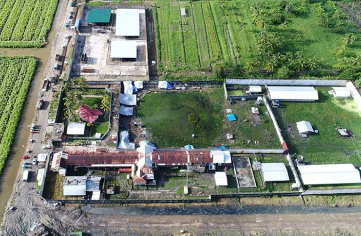 An aerial view of the Lusignan Prison
