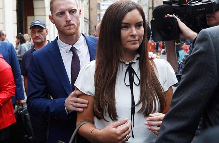 England cricketer Ben Stokes and his wife Clare leave Bristol Crown Court yesterday. (Reuters photo)