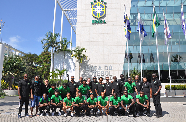 Guyana’s senior Men’s National Football team upon the conclusion of the “Train and Play” Camp in Brazil.