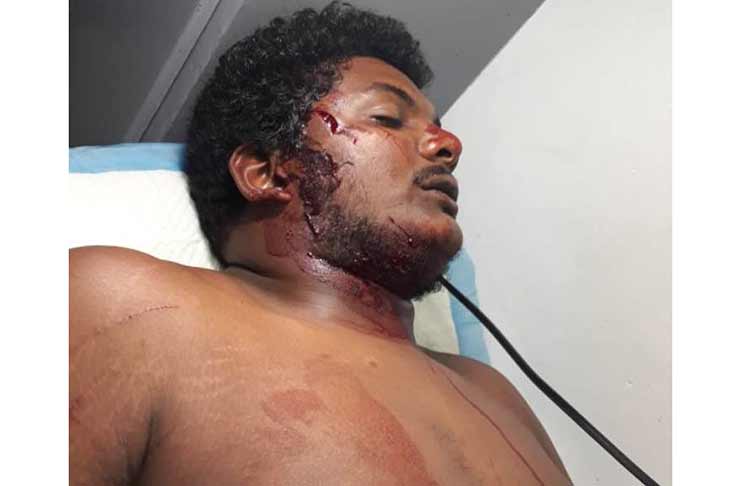 An injured and hospitalised Terry Persaud