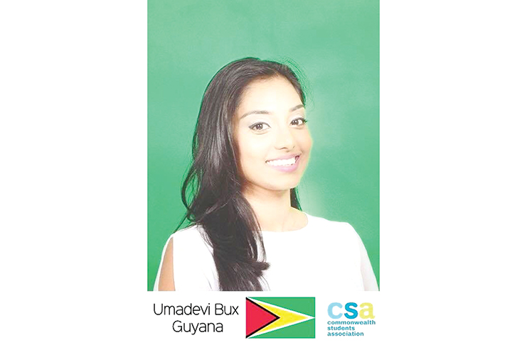 Guyana’s representative for the Caribbean and Americas Commonwealth Students’ Association, Umadevi Bux