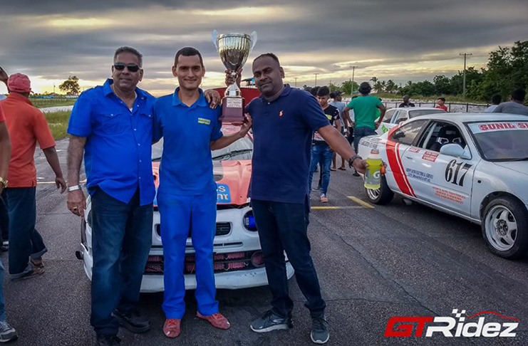 From left: Anand Ramchand Snr and members of the Ramchand’s Wrecker team-- Adrian Fernandes and Anand Ramchand Jnr. (GTRidez Photo)