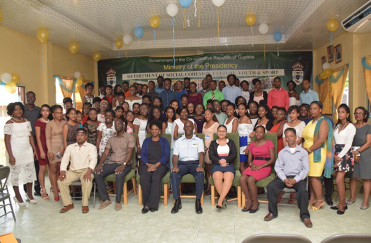 Caption: (In photo from left) Deputy Director of Education and Training, Ronald Austin Jr.; Deputy Director of Youth, Leslyn Boyce; Director (ag) Civil Defence Commission (CDC), Lieutenant Colonel Kester Craig; Deputy Director, Research and Planning, Adeti De Jesus and participants at the Madewini Training Centre