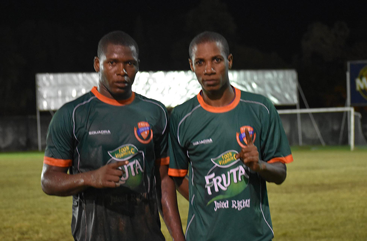 From left: Fruta Conquerors goalscorers, Domini Garrett and Anthony Abrams