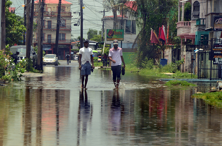 Flashback: A section of Alexander Village which was flooded earlier this week (Adrian Narine photo)