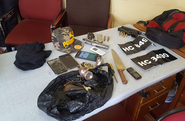 Some of the items that were seized in the vehicle