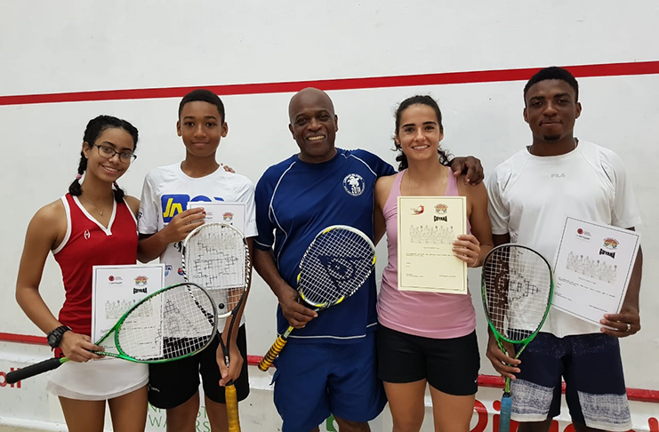 Left to right Sarah Lewis, Samuel Ince-Carvalhal, Carl Ince, Nicolette Fernandes, Tahjia Lumley