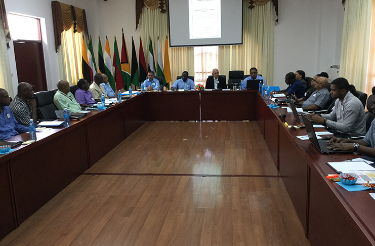 The regional officials during their interaction with Minister Bulkan and other government officials at the retreat