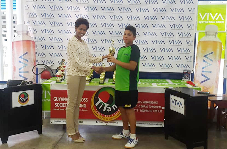 Jonathan Van Lange was dominant at the Viva Water-sponsored ‘Slammer Jammer’ Junior Table Tennis Competition
