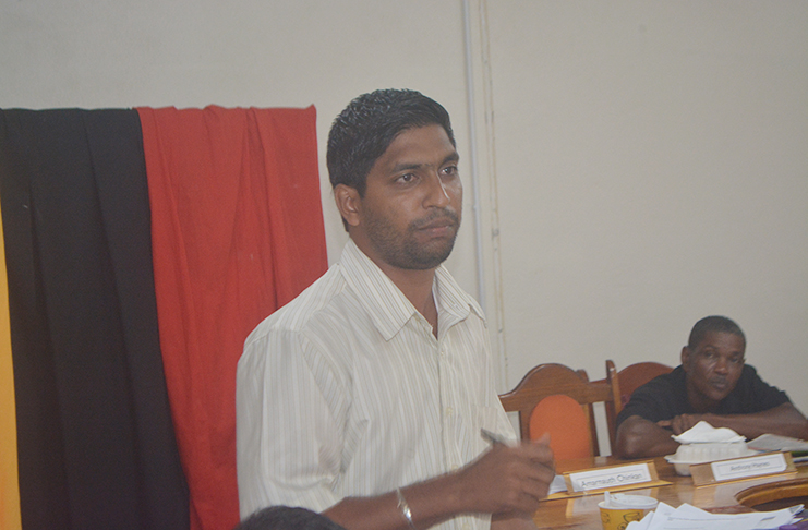 Councillor Suresh Singh of the PPP/C reinforcing his call for appropriate action to be taken against contractors who deliver poor-quality work