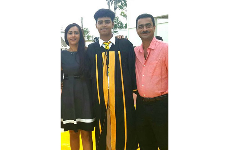 Kayshav Tewari with his parents