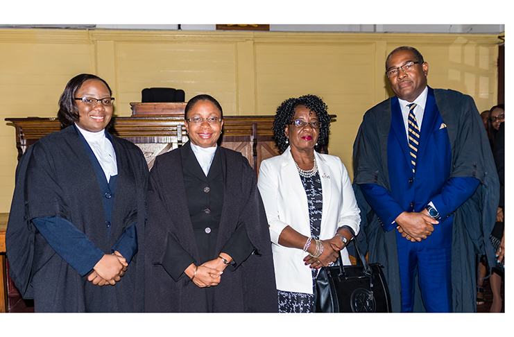From left, Attorney-at-Law, Ashley Henry; Acting Chief Justice Roxane George- Wiltshire; mother of Ashley Henry, Marlyn Henry; and Attorney-at-Law Nigel Hughes