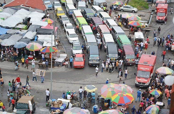 The Stabroek Market minibus park