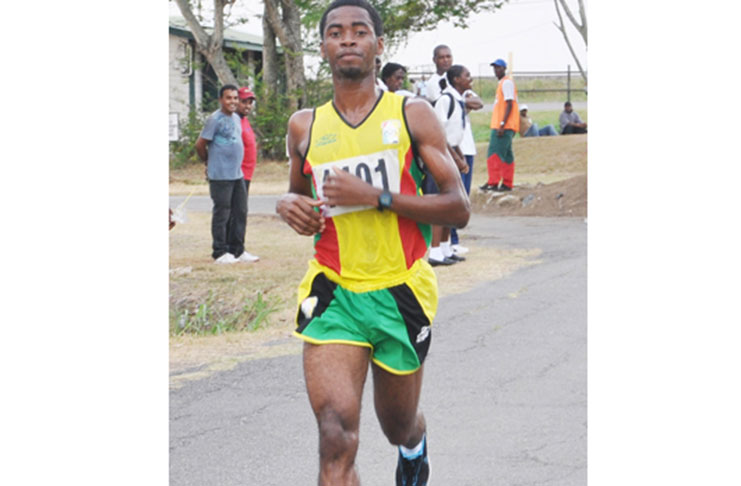 Cleveland Forde competing in last year’s South American 10K second leg in Georgetown.