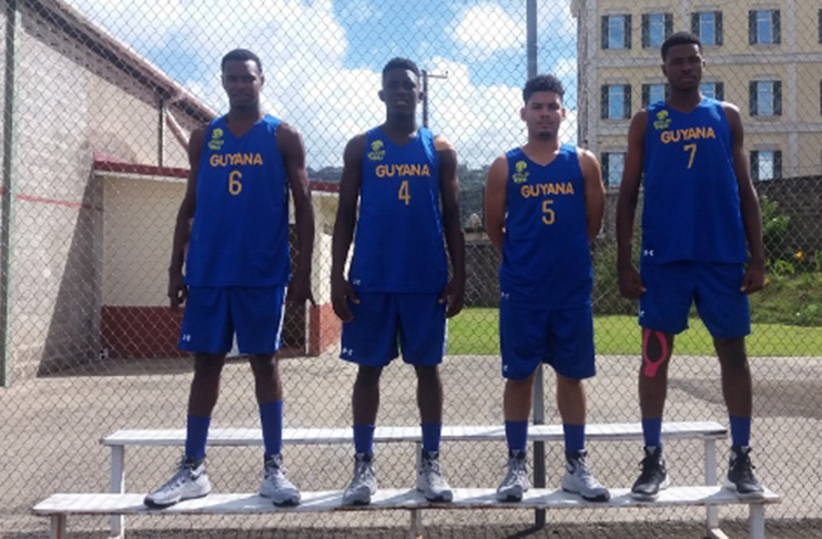 FLASHBACK! From left, Jamal Gilkes, Stanton Rose, Jonathan Mangra and Timothy Thompson represented Guyana at the 2017 IBF 3X3 tournament in St Lucia.