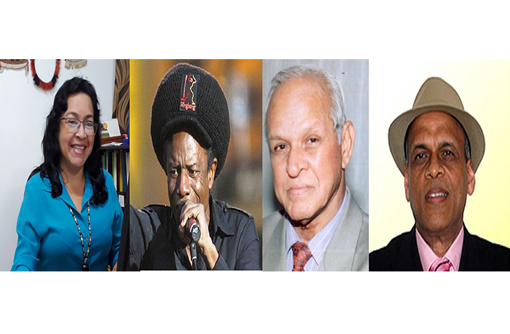 From left : Indigenous activist Laura George , musical icon Eddy Grant , business magnate Yesu Persaud and US-based Guyanese philanthropist Jay Sobhraj.