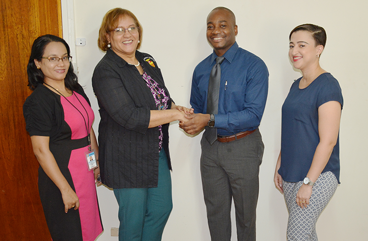 From Left: St Joseph Mercy Hospital’s (SJMH) Lab Manager, Cindy Lalaram; Deputy CEO of SJMH, Deborrah Ramsay; CEO and Founder of NexGen Pathology, Dr. Wesley Greaves and NexGen Pathology’s Chief Operating Officer and co-founder, Andrea Richardson.