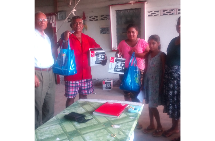 Dr. Sewnauth Punalall following the presentation of hampers to residents of Fort Island.
