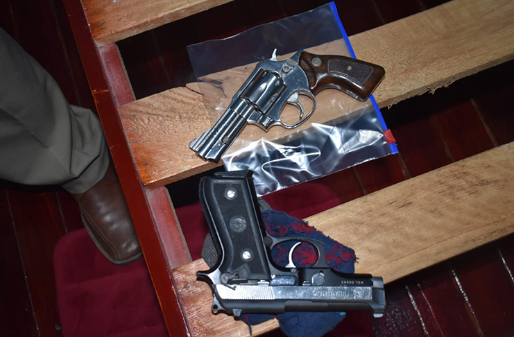 The illegal weapons that were found