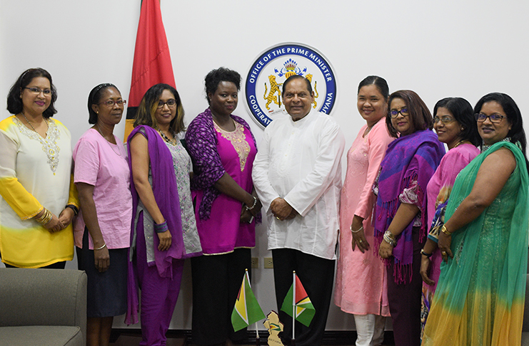 Prime Minister, Moses Nagamootoo and staff of the Office of the Prime Minister