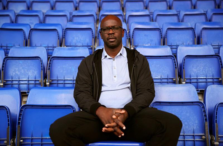 French former soccer player Lilian Thuram poses during an interview at Camp Nou stadium in Barcelona, Spain, yesterday. (REUTERS/Albert Gea)