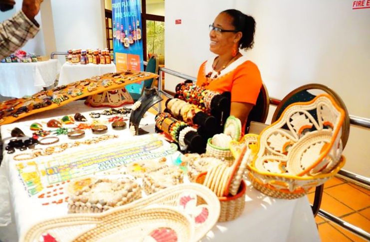 One of the women showcasing her products at the launch