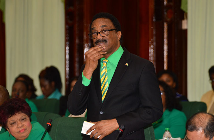 Attorney General and Minister of Legal Affairs Basil Williams as he addressed the National Assembly on Friday afternoon