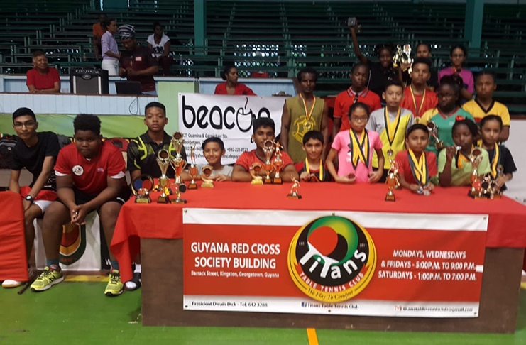 The overall category winners pose for a photo.
