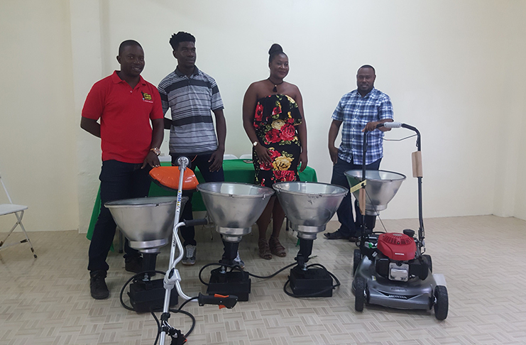 The Petra organisation yesterday unveiled more lights, a brush cutter and a lawn mower as part of its thrust to develop the Ministry of Education ground on Carifesta Avenue.