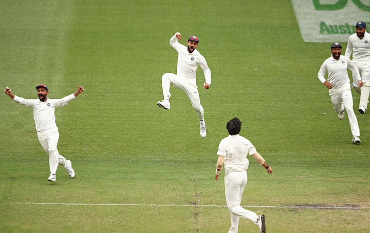 India didn't hide their emotions after wrapping up their first win at the MCG since 1981 ©Cricket Australia