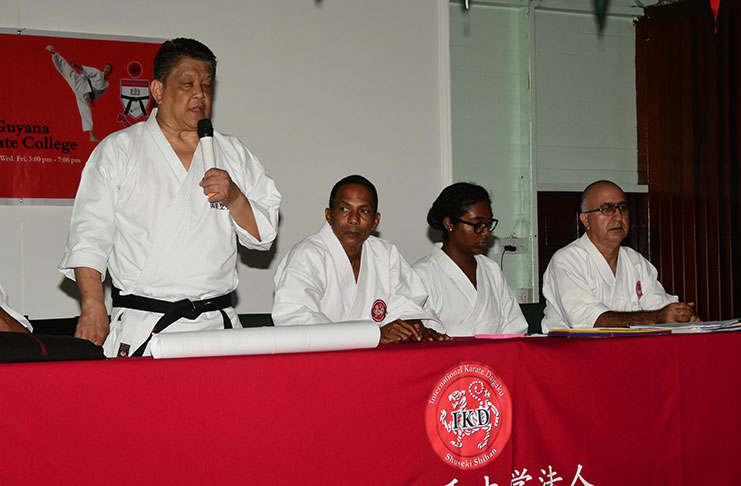 Master Frank Woon-A-Tai makes a point to students during one of the GKC training session this year