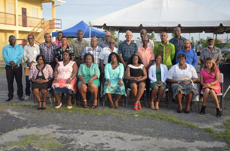 Minister of Communities Ronald Bulkan along with NDC councillors and officials of Region Five (DPI photo)