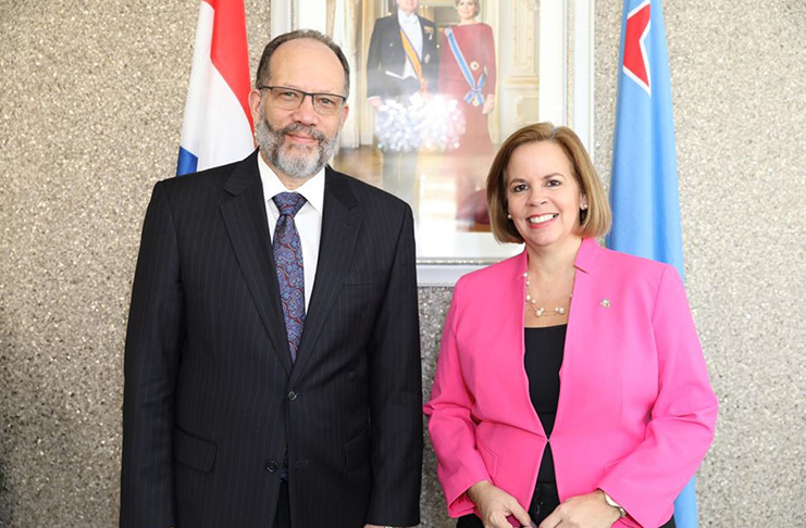 CARICOM Secretary-General Ambassador Irwin LaRocque and Aruba's Prime Minister Hon Evelyn Wever-Croes