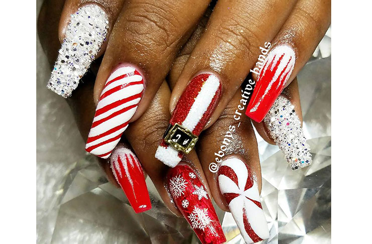 Ebony Christmas nails