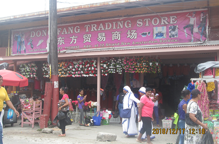 The Dong Fang Trading Store on Strand Road New Amsterdam which was robbed over the weekend