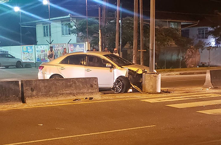 Kelvin Walters stuck at the median after the shooting