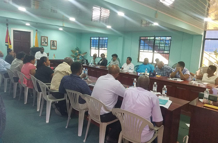 Bartica Mayor Gifford Marshall and members of the new council at their first statutory meeting