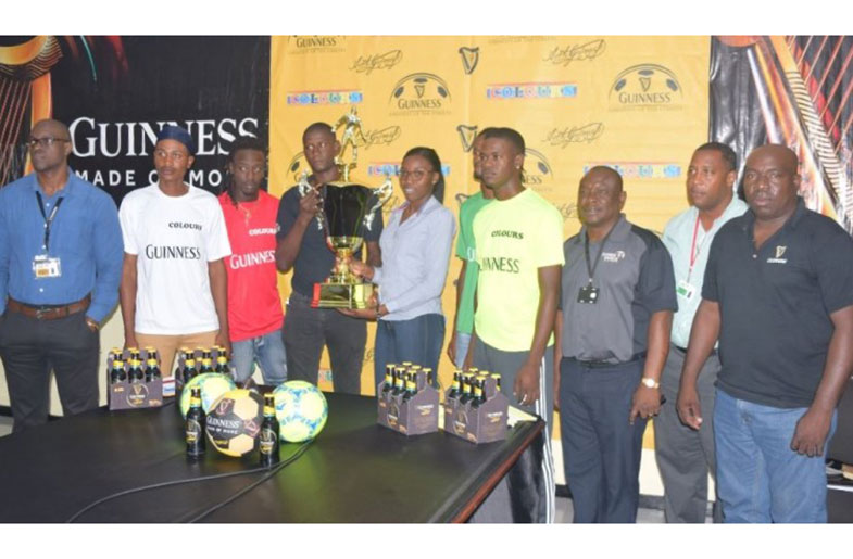 Organisers and sponsor representative strike a pose to signal the launch of the 2019 Guinness Greatest of the Streets Football championship. (Newsroom photo)