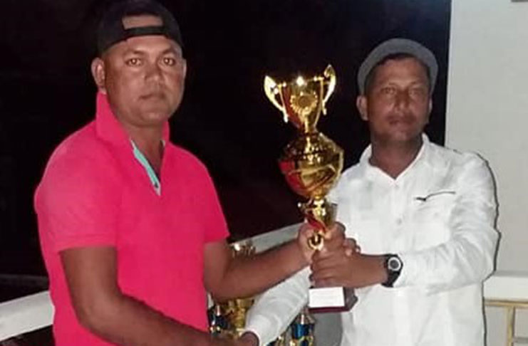 Ravi Beharry (left) led the batting with 73 runs while Reshad Ally finished with a five-wicket haul.